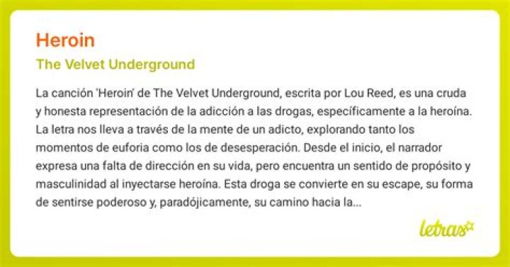 Did the Velvet Underground use heroin?