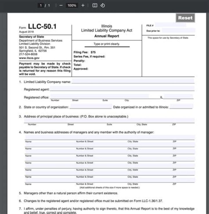 Does Illinois require an annual report?