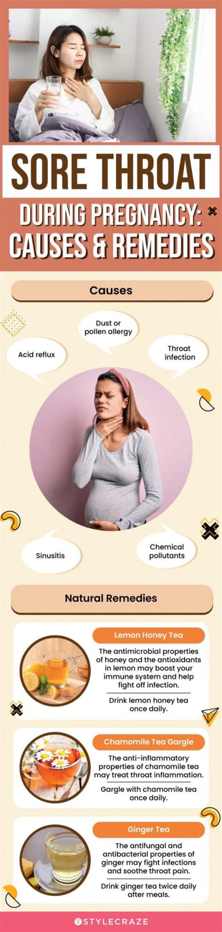 How can I reduce swelling in my throat during pregnancy?