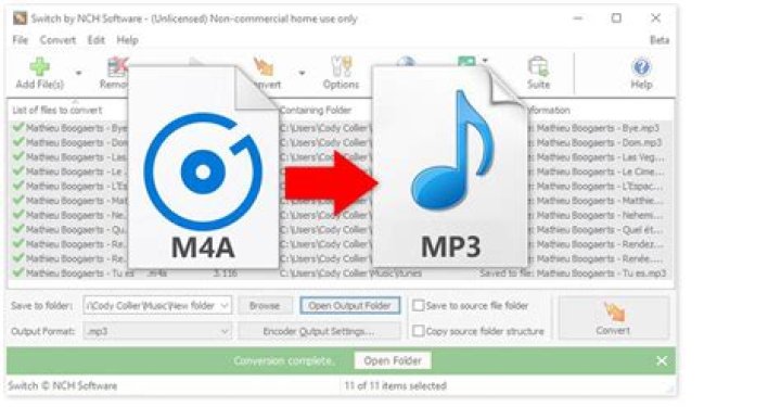 How do I change an M4A file to MP3?