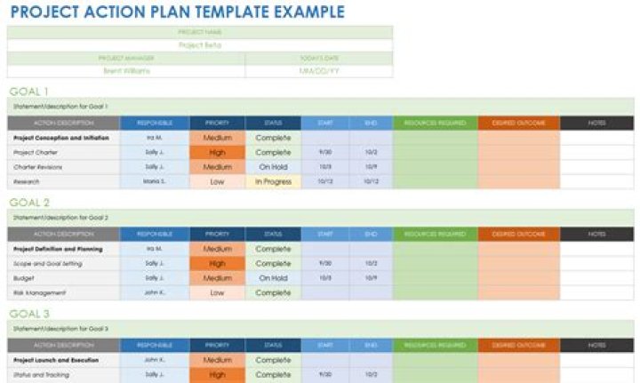 How do I create an action plan in Excel?