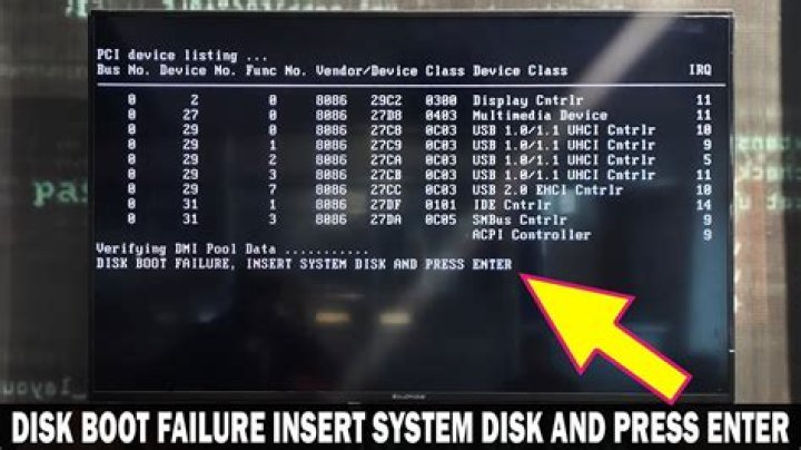 How do I fix disk boot failure insert system disk and press enter?