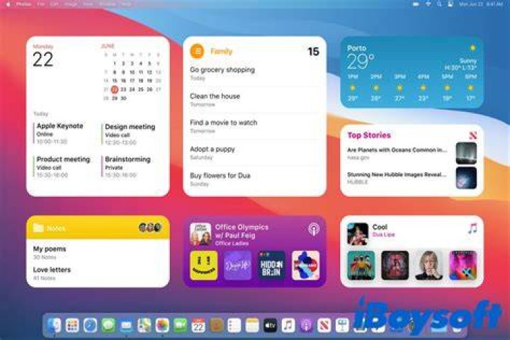 How do I get a clock widget on my Mac desktop?