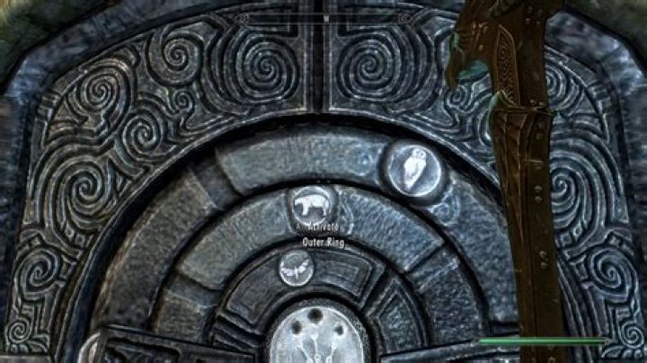 How do I open the door in Bleak Falls Temple?