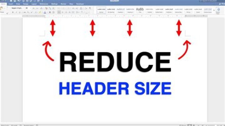 How do I reduce the header size in Word?