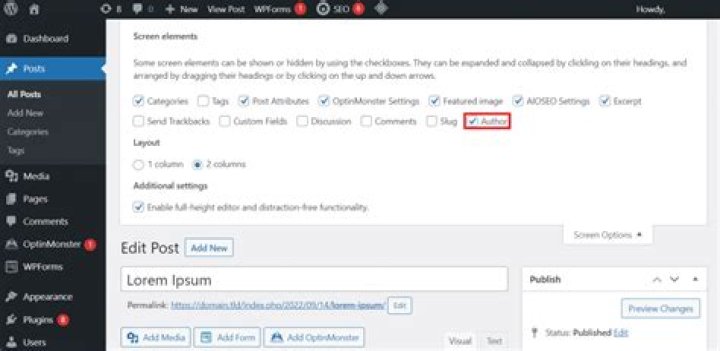 How do I show the author page in WordPress?