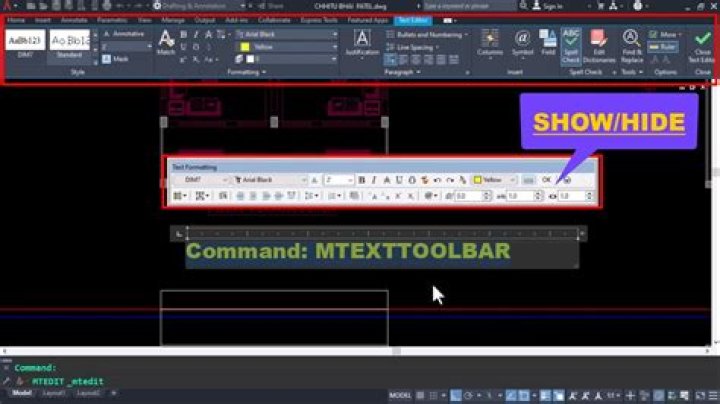How do I turn on text formatting in AutoCAD?