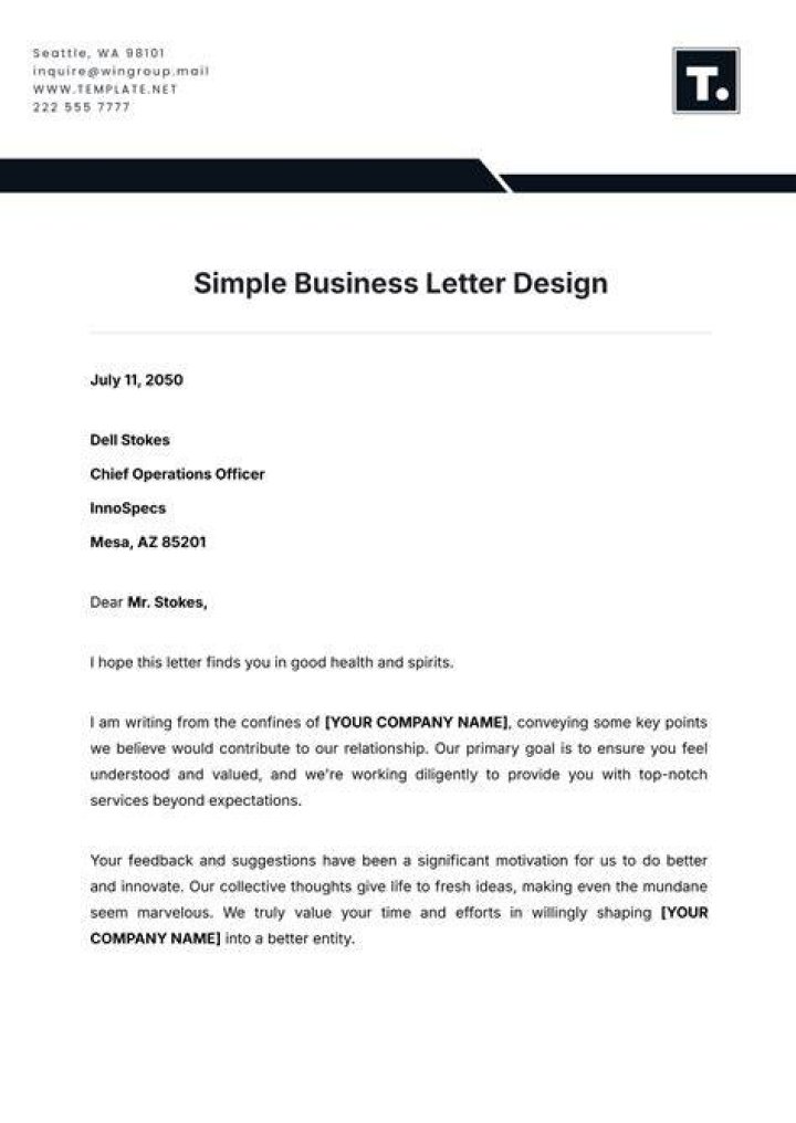 How do I write a simple business letter?