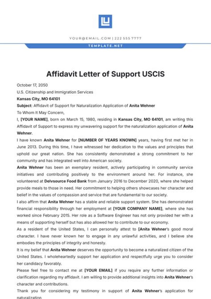 How do I write an Affidavit for USCIS?