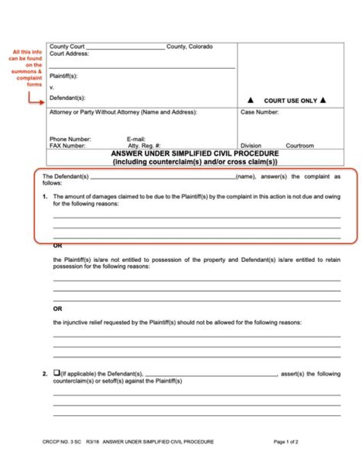 How do you answer a civil claim?