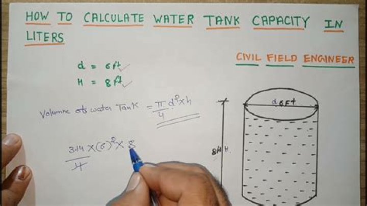How do you calculate the volume of a tank?