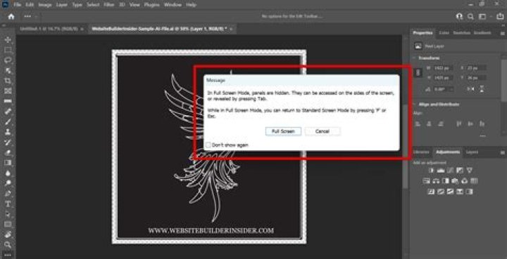 How do you exit a command in Photoshop?