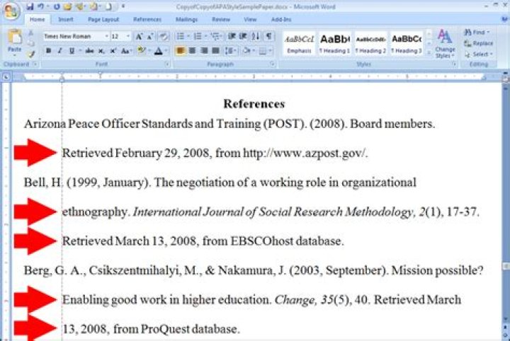 How do you format references in an essay?