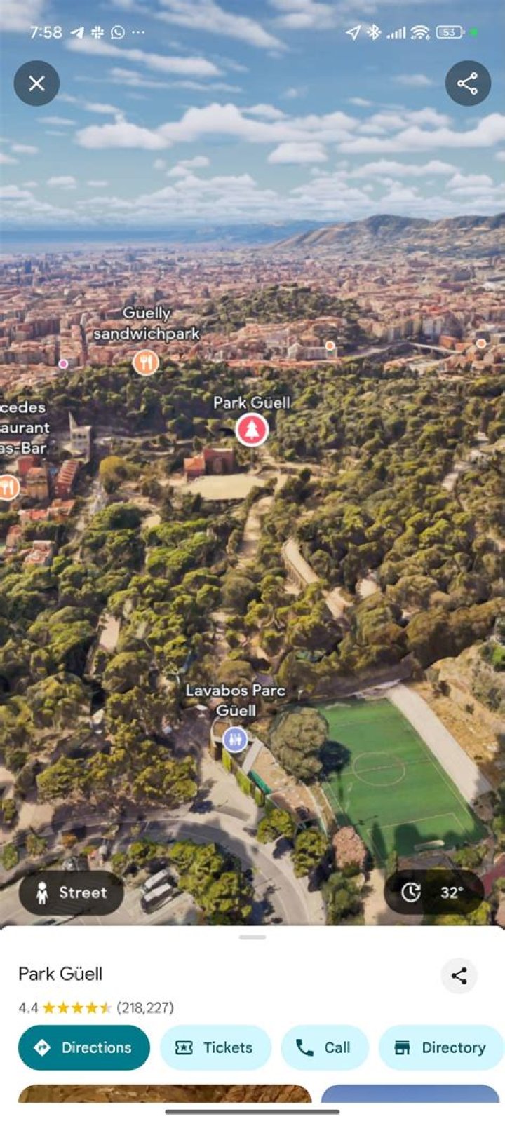 How do you get birds eye view on Google Maps?