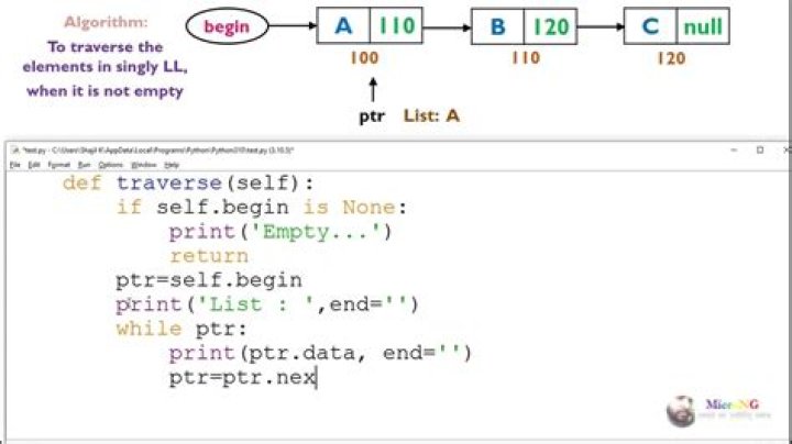 How do you loop a linked list in Python?