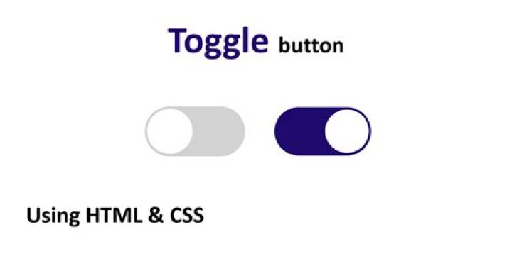 How do you make a toggle button in HTML?