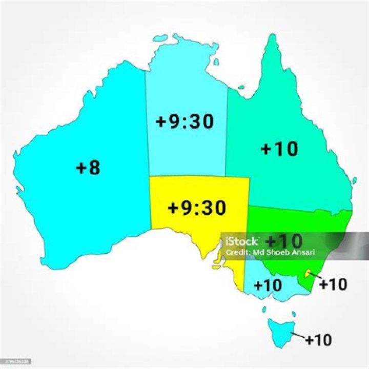 How many hours ahead or behind is Australia?