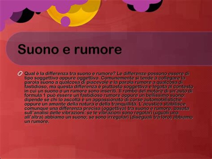Qual e la differenza tra suono e rumore?