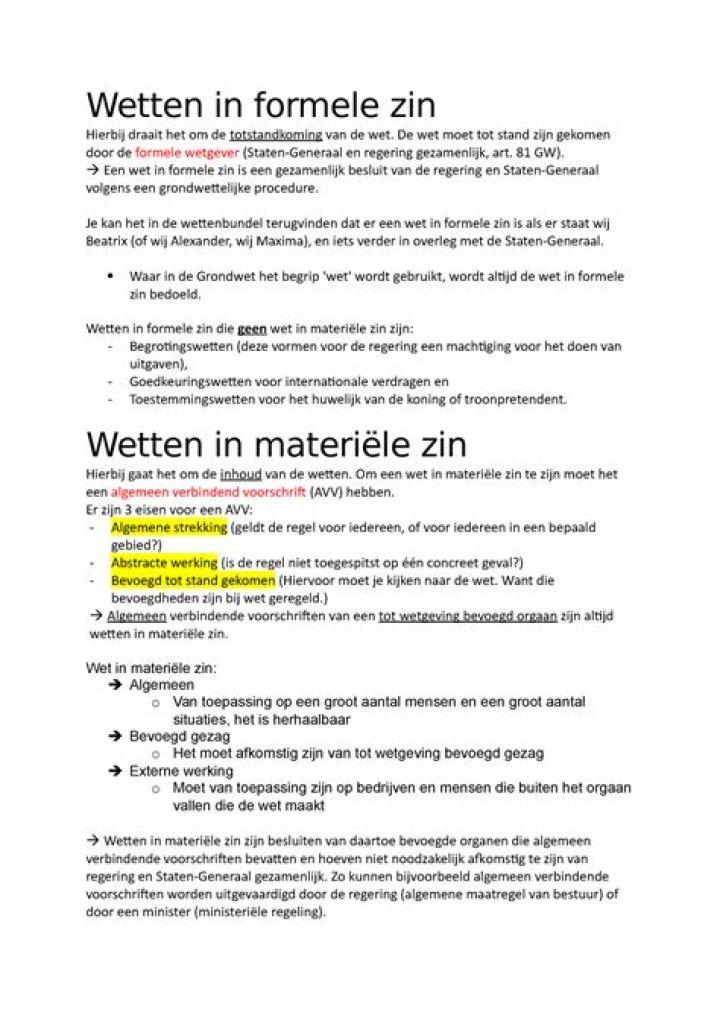Wat is de formele wet?