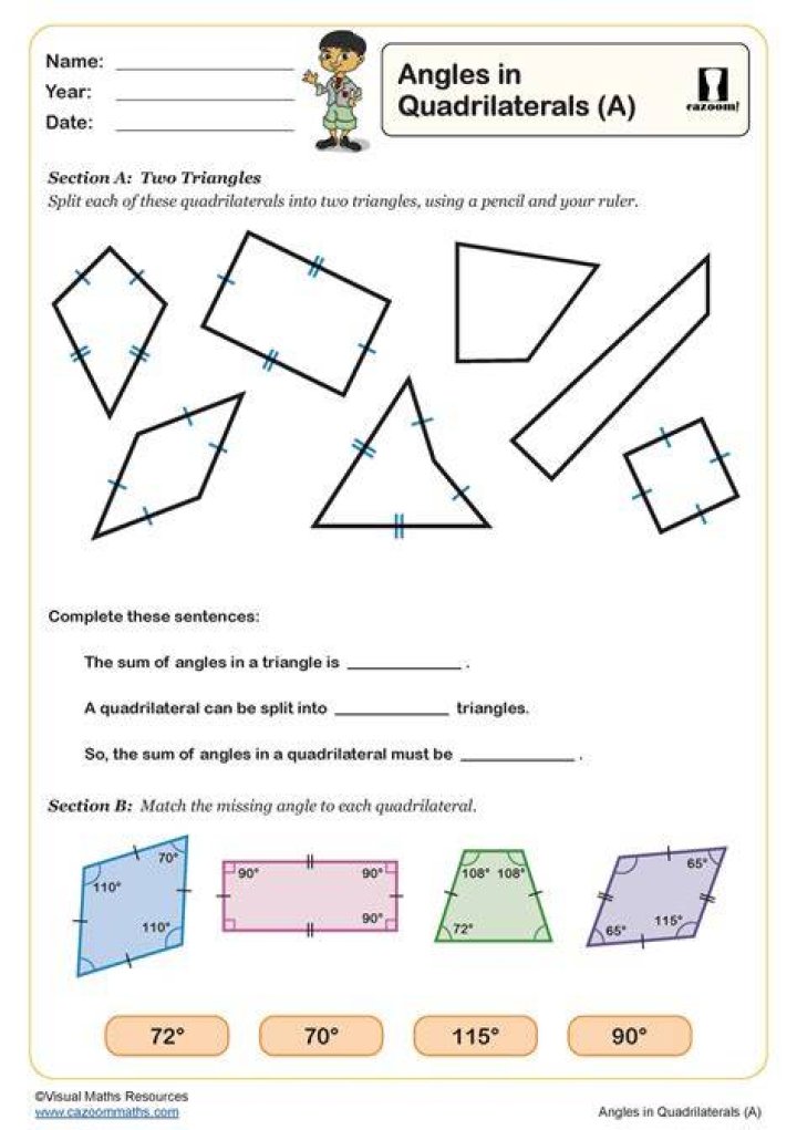 What angle property do triangles and quadrilaterals have in common?