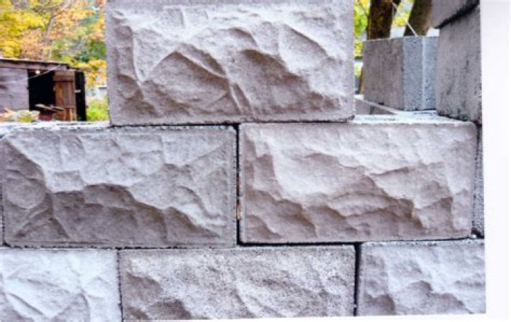 What are rock-face concrete blocks?
