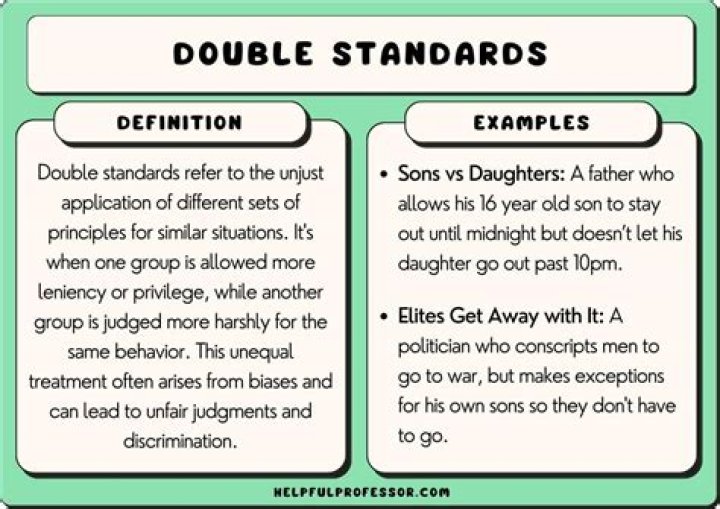 What are some examples of double standards that women face today?
