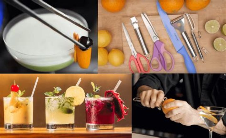What are the tools for mixing pouring and garnishing drinks?