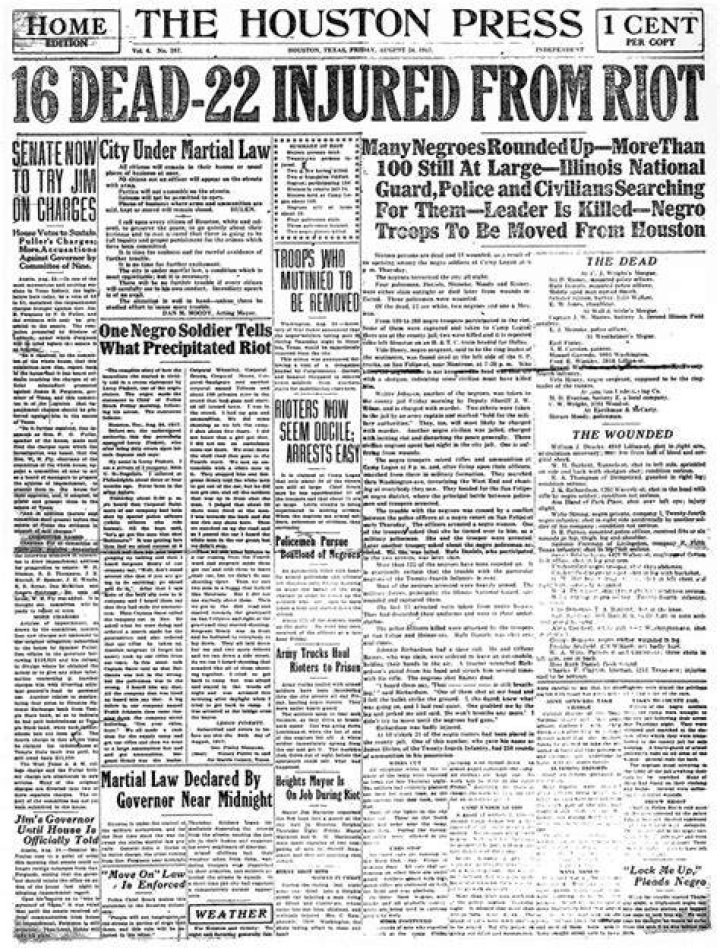 What caused the Houston Riot of 1917?