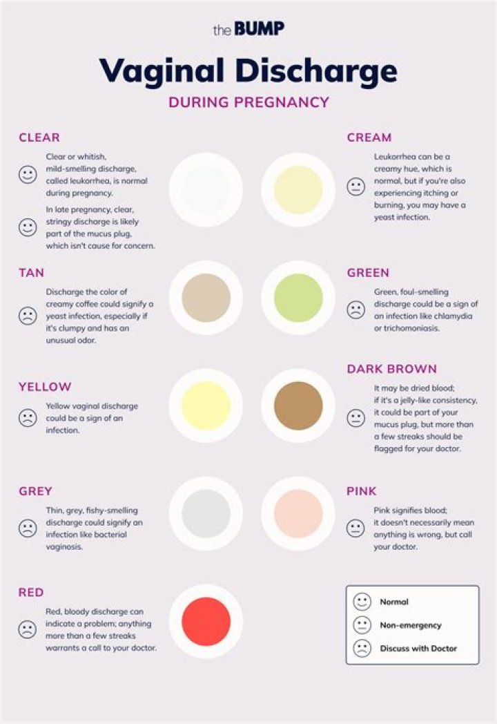 What color does pregnancy discharge dry?
