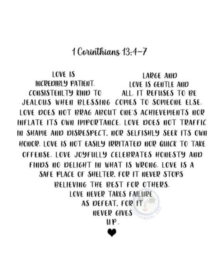 What does 1 Corinthians 13 say about love?