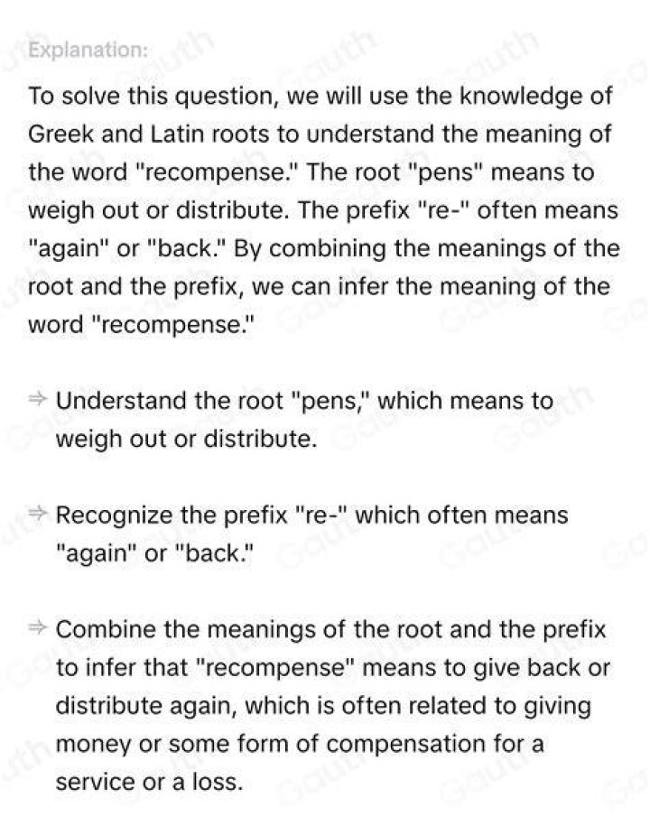 What does pens mean in Greek roots?