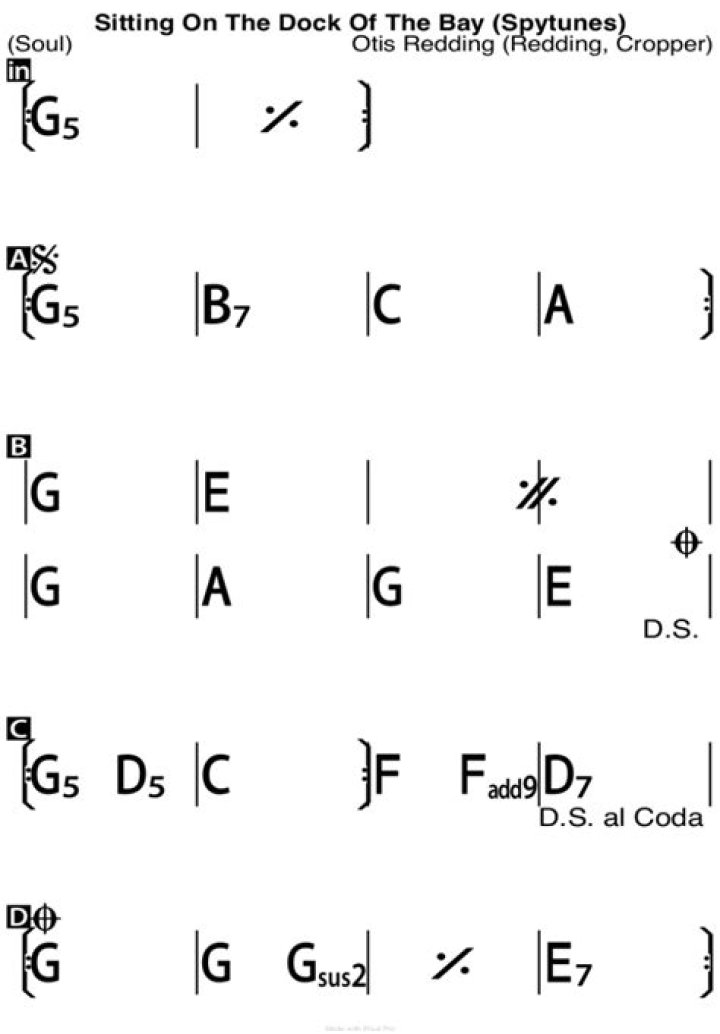 What instruments are used in Sitting on the Dock of the Bay?