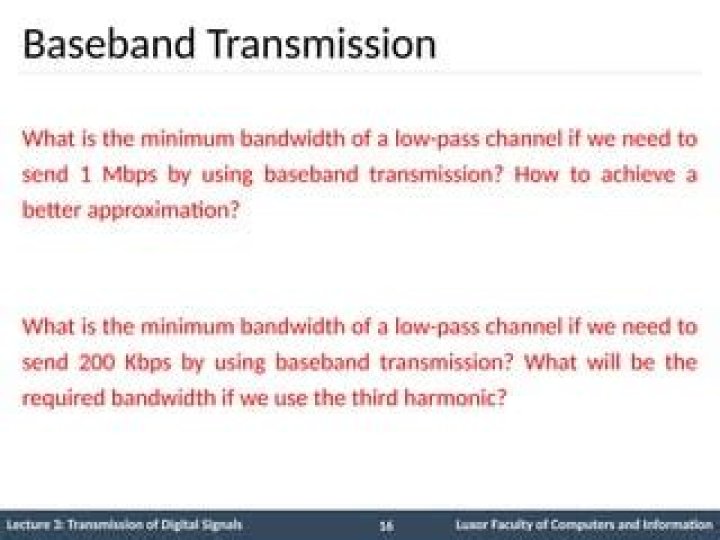 What is a baseband transmission?