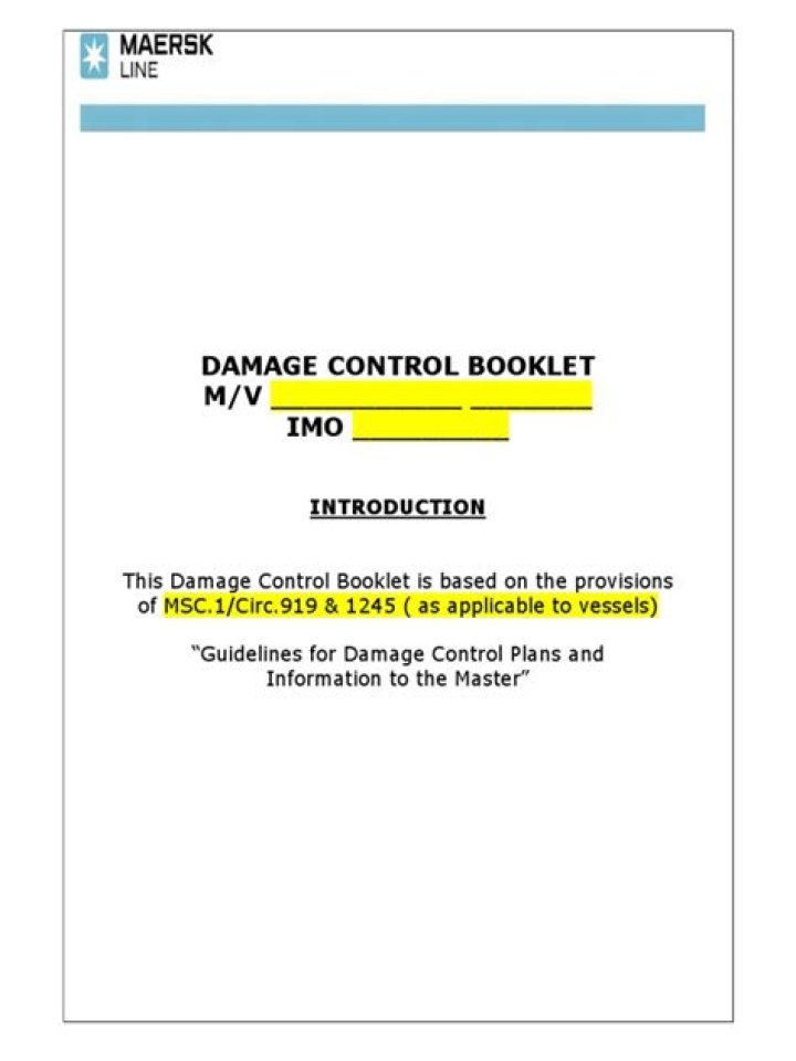 What is a damage control plan and damage control booklet?