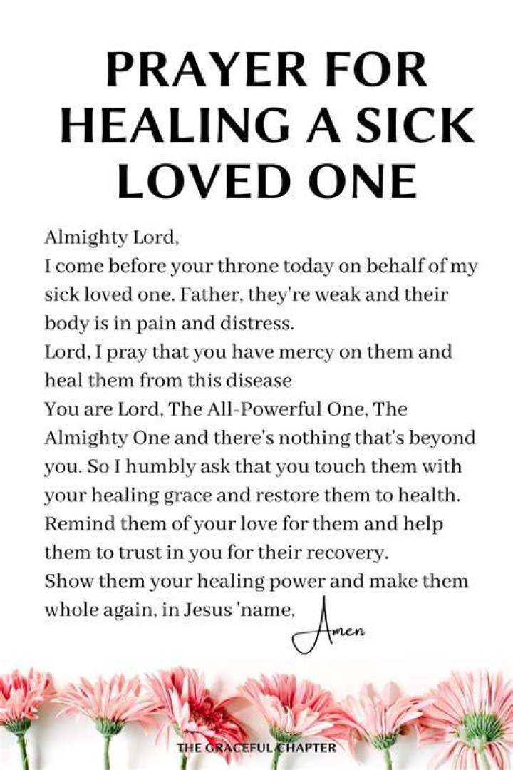 What is a good prayer for a sick person?