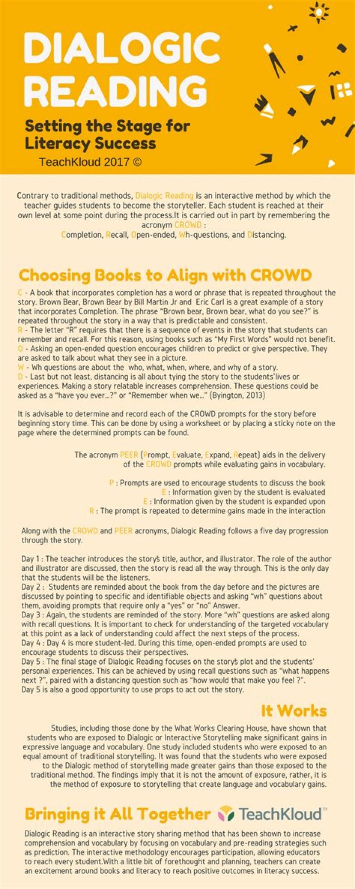 What is an example of dialogic reading?