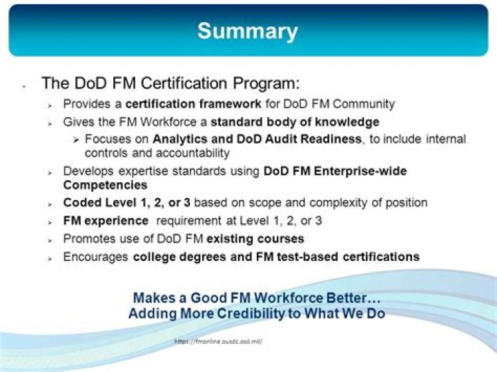 What is DoD FM certification?