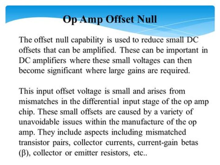 What is offset null capability?