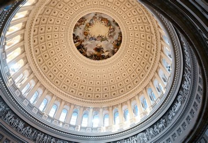 What is on the ceiling of the rotunda?