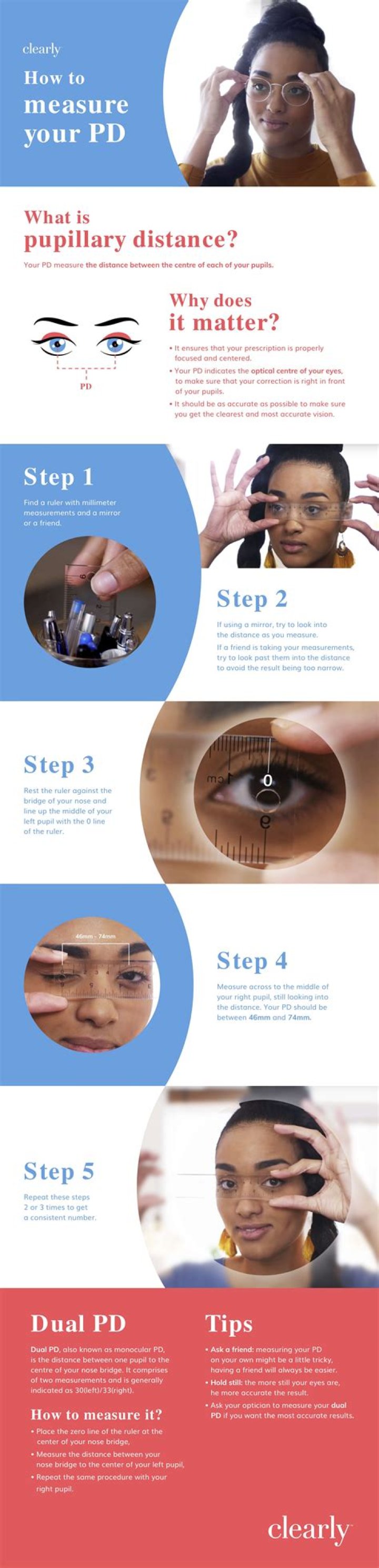 What is PD in eye test?
