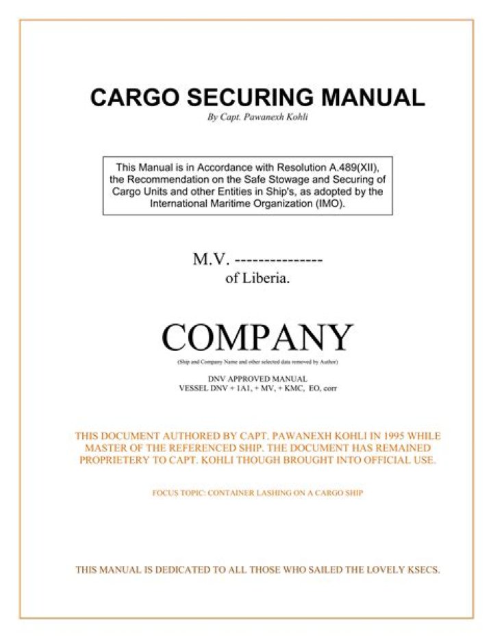 What is the cargo securing manual?