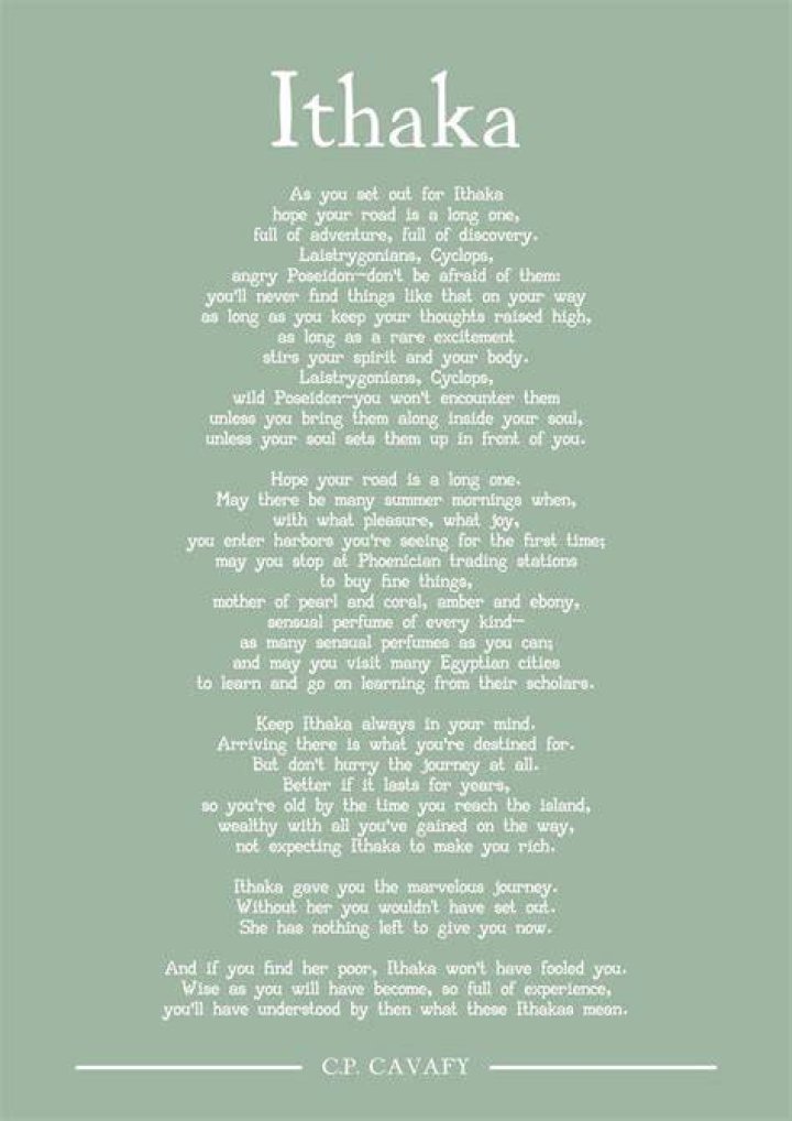What is the meaning of the poem Ithaka?