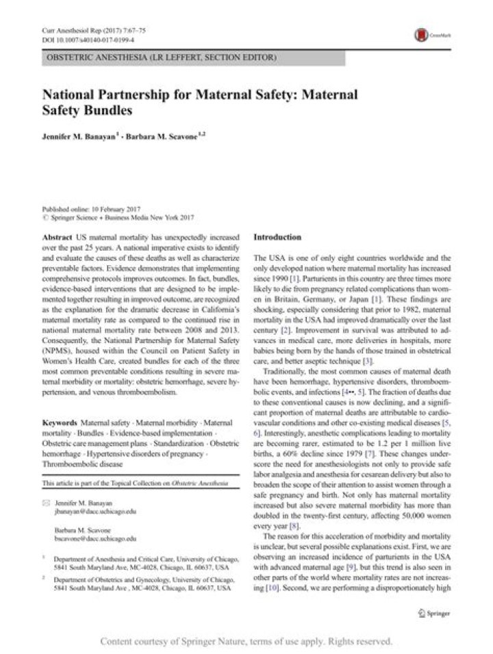 What is the National Partnership for maternal safety?