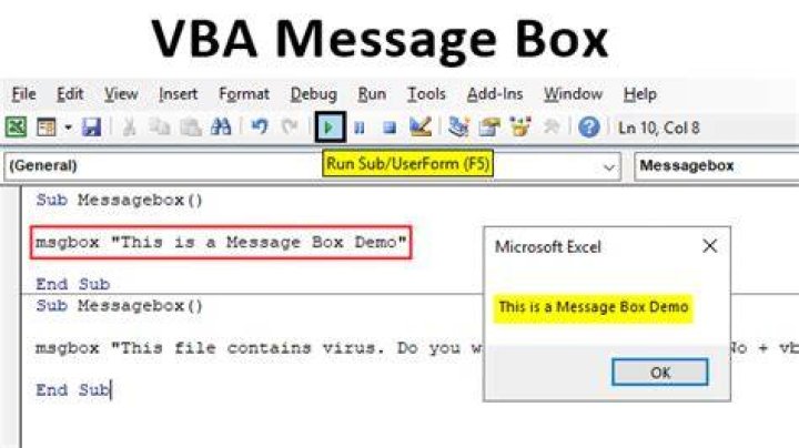 What is VBA message box?