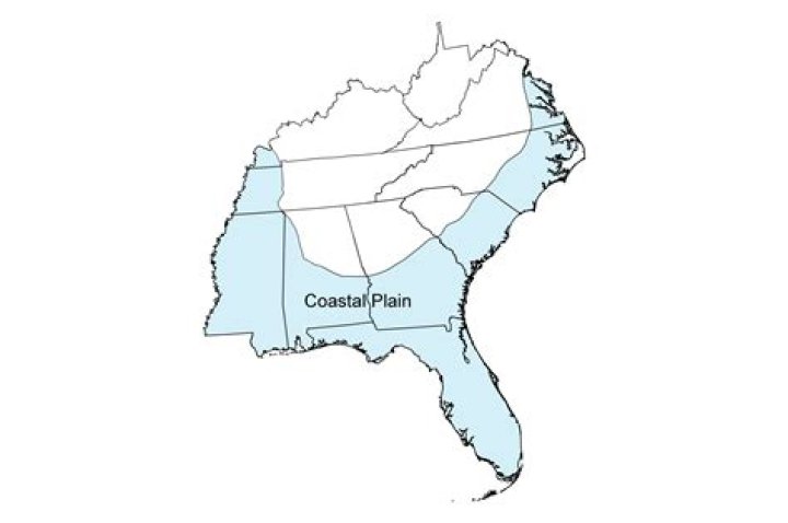 What states are in the coastal plain region?