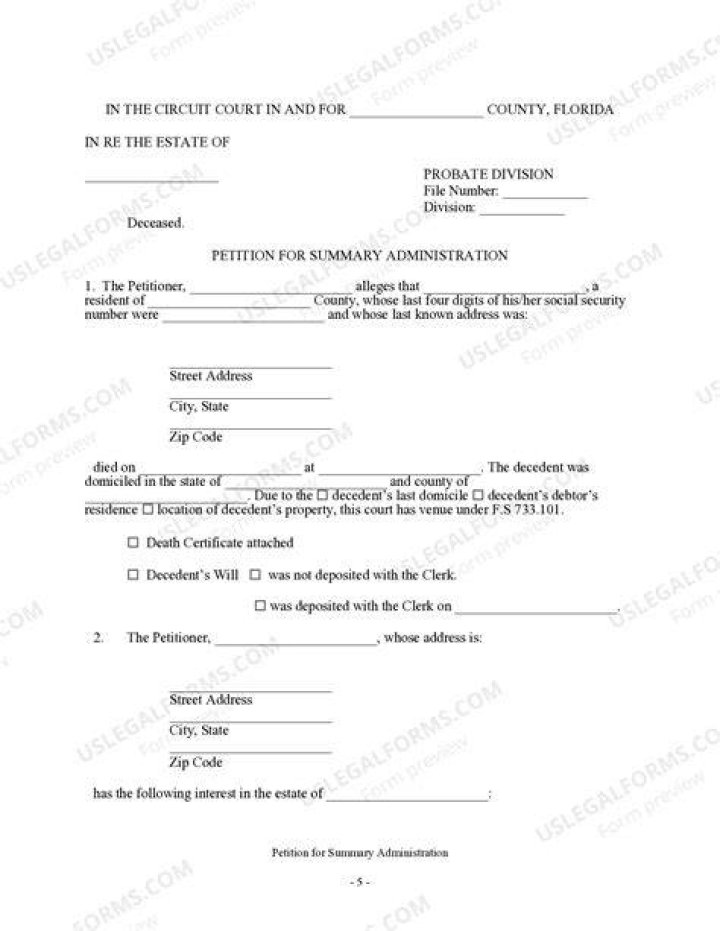 When would a summary administration process be used?