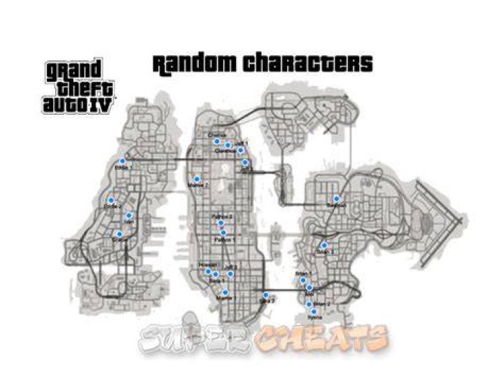 Where are the random characters in GTA 4?