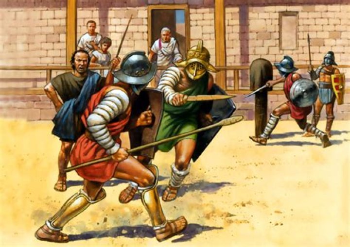 Where did ancient Roman gladiators train?