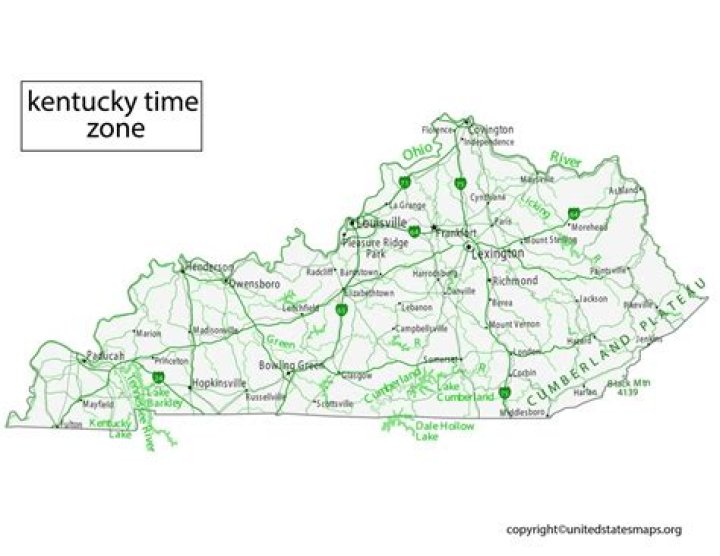 Where does the time zone change in KY?