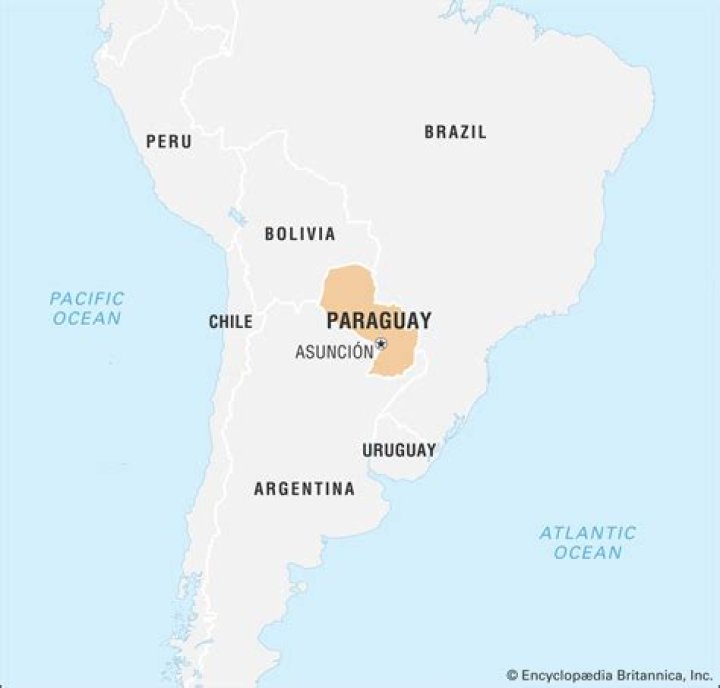 Where is Paraguay located in South America?